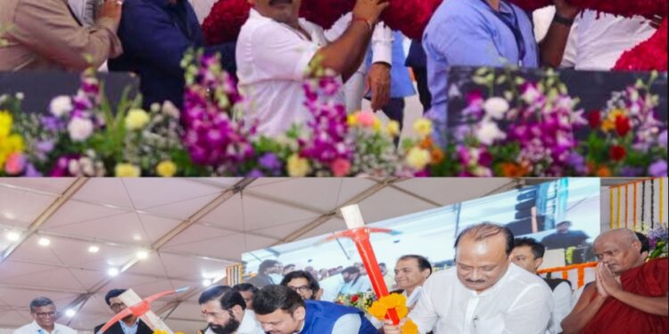 मुख्यमंत्री देवेंद्र फडणवीस यांच्या हस्ते माता रमाबाई आंबेडकर नगर व कामराज नगर, घाटकोपर, झोपडपट्टी पुनर्वसन प्रकल्पाचे भूमिपूजन संपन्न झाले.