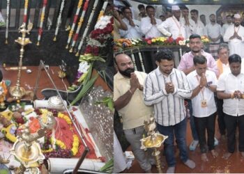 नामदार भरतशेठ गोगावले यांच्या उपस्थितीत मुगवली येथील श्री स्वयंभू गणपती मंदिरात श्री गणेश जयंती उत्सव उत्साहात साजरा