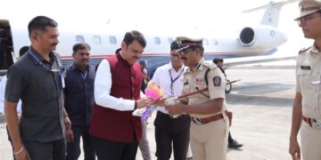 मुख्यमंत्री देवेंद्र फडणवीस यांचे नांदेड विमानतळावर, आगमन व परळी वैजनाथकडे प्रस्थान