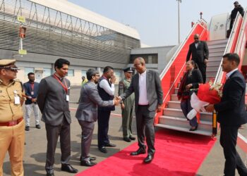 सेशेल्स प्रजासत्ताकचे राष्ट्रपती डॉ. पॅट्रिक हर्मिनी यांचे मुंबई येथे आगमन